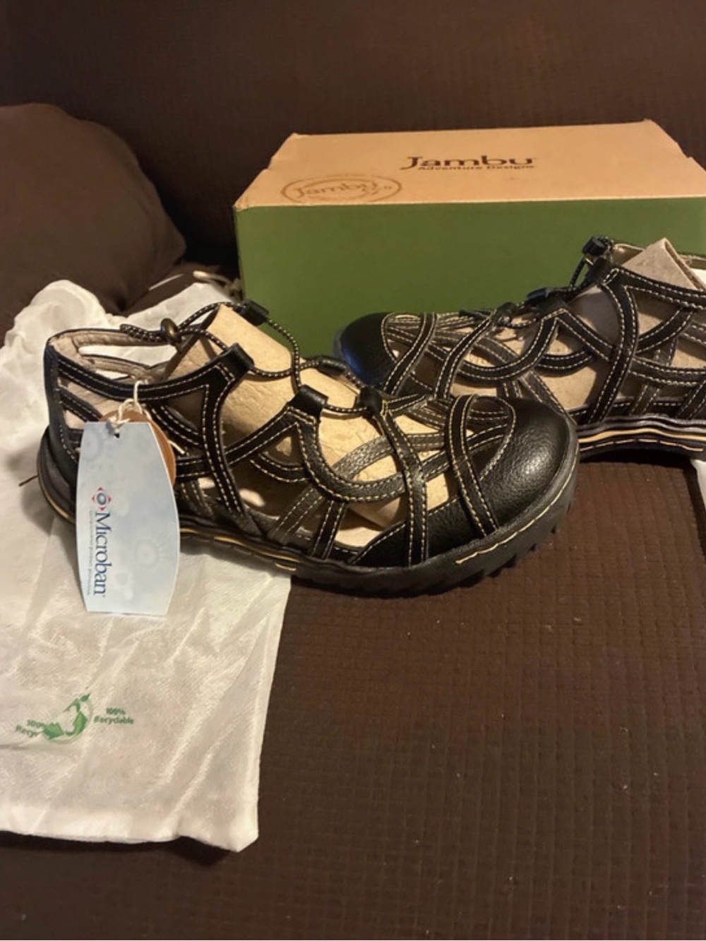 Jambu Black Multi-Strap Comfort Sandals - Picture 4 of 7